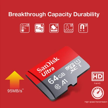 Originalios Sandisk micro sd kortelę 16gb 32gb 64gb 200gb cartao memoria de carte micro sd 128 gb klasės 10 iki 90MB/s atminties kortelę
