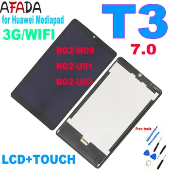 Originalo 7 colių LCD Huawei Mediapad T3 7.0 3g arba wifi BG2-W09 BG2-U01 BG2-U03 LCD Ekranas Jutiklinis Ekranas skaitmeninis keitiklis Asamblėja