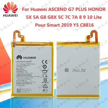 Originalus HB396481EBC Baterija Huawei ASCEND G7 PLIUS GARBĘ 5X Y6ii GR5 5A, 7A/7C G8 G8X 8 9 10 LITE L03 UL00 TL00 AL00 3100mAh