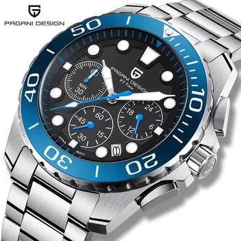 PAGANI DIZAINO Kvarcinius vyriški laikrodžiai mados viršų prabangos prekės chronograph mens vandeniui plieno mėlyna žiūrėti vyro sporto laikrodis 2020 m.