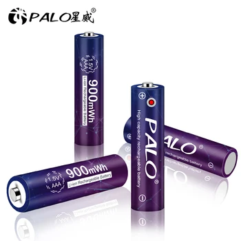 PALO Originalus nuolatinė Įtampa 1,5 V Li-ion AAA Baterijos 900mWh 1,5 V AAA Įkrovimo 3A Li jonų Ličio Baterija Žaislai Mp4