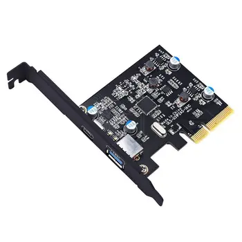 PCI-E PCI Express USB 3.1 Gen 2 (10 Gbps) Tipas A+C Tipo Plėtimosi Kortelės Asmedia Lustų rinkinys, skirtas Windows 7 /8/8.1/10/Linux Branduolio (