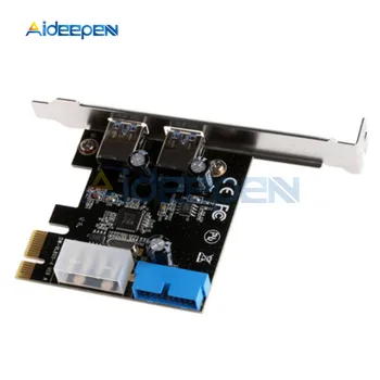 PCI Išplėtimo Kortelės Adapteris, Išorinis 2 Port USB 3.0 Hub Vidaus 20 Pin Kontrolės Kortelės Adapteris 5Gbps Greitį 4pin IDE Maitinimo Jungtis