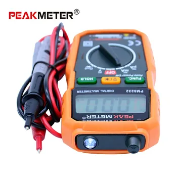 PEAKMETER Ne-Susisiekite su Mini Skaitmeninis Multimetras PM8232 DC AC Įtampos Srovės Testeris Duomenų Paspaudę Ammeter Nešiojamų voltmetras
