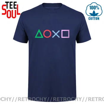 PS5 Valdytojas Mygtukus, T-Shirt, Derliaus PS Logo Marškinėliai Vyrams Hiphop Marškinėlius Xbox Žaidimas Play Station Trumpas Rankovėmis Tee Marškinėliai Camiseta