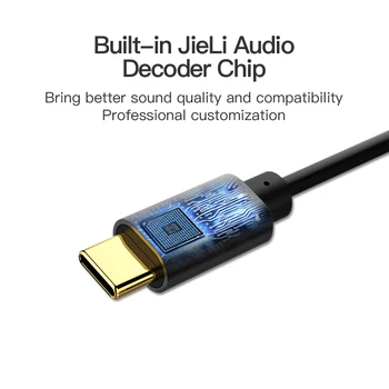Paj C Tipo 3,5 mm Ausinių laido Adapteris, USB 3.1 Tipas-C USB C iki 3.5 Jack Audio Aux Kabelis Xiaomi Mi6 Ausinių Garsiakalbio