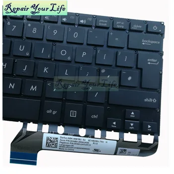 Pakeisti klaviatūras ASUS UX430 UX430U UX430UA UX430UQ UX305UAB UK GB anglų mėlyna Nešiojamojo kompiuterio klaviatūra su foniniu apšvietimu 0KNB0 2624UK00