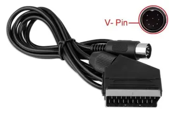 Pakeitimo 1.8 M V-pin, Scart kabelis, Sega Megadrive 1 Pr 1 Master Sistema 1 RGB AV ir Scart Kabelis Kabeliai