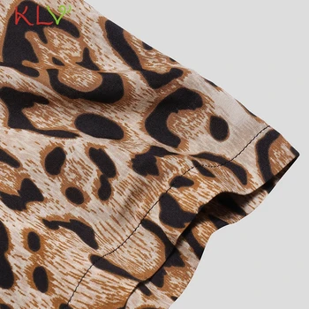 Palaidinė Marškinėliai Vyrams Vasaros Leopard Trumpas Rankovės Kišenėje Spausdinti Havajų Atsitiktinis Marškinėliai Harajuku Viršuje Homme Bėgiojimas Drabužius 19May30