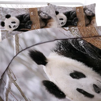 Panda Patalynės Komplektas Gyvūnų Antklodė Antklodė Padengti Rinkinys su Pagalvę Casese Twin Visą Karalienė, Karalius Vieną Dvigubo Dydžio Patalynė Vaikams