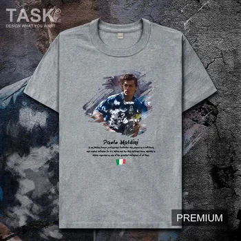 Paolo mens marškinėliai Maldini megztiniai Italijos Milano futbolo žvaigždės marškinėlius viršuje medvilnės Spausdinti marškinėliai vasaros sporto Trumpas Rankovės 02