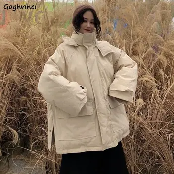 Parko Moterų Plius Dydis Harajuku Žiemos Drabužių Sustorėjimas Vėjo Stilingi Moteriški Korėjos Stiliaus Drabužių Studentų Streetwear Šiltas