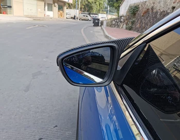 Pasta Blizgesio juoda galinio vaizdo pusėje, šildomi veidrodėliai Padengti Ford Focus 2019 2020 MK4 Anglies Pluošto atrodo kepurės Automobilių 3M Stilius