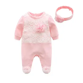 Pavasario Naujagimiui mergina footies 0 3 mėnesius komplektus baby girl kojis kabina medvilnės merginos jumpsuit Princesė Stilius kūdikių Drabužiai.