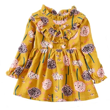 Pavasarį Naujos Mados Dizaino Suknelė Vaikas Mergina Atsitiktinis Vaikų Mergaičių Suknelė Maža Mergaitė Gėlių Spausdinti Suknelė
