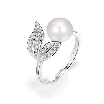 Pearl Žiedai Moterims 925 Sterlingas Sidabro Žiedas Gėlo Vandens 6-7mm Baltų Perlų Mergina Šalies Dovanų bižuterijos