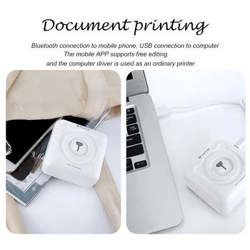 Peripage 304dpi Mini Portable Bluetooth Foto Spausdintuvas Lipdukas, Terminė Etiketė, Spausdintuvas, Telefono 