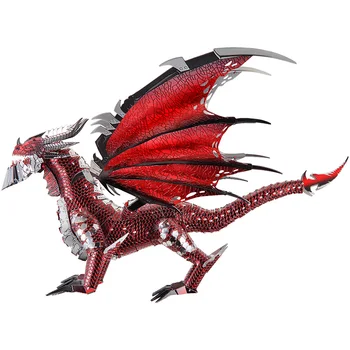 Piececool Black Dragon Modelį, 3D pjovimas lazeriu dėlionė 