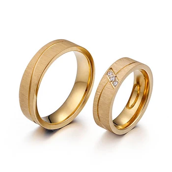 Pora aukso žiedas paprasta nerūdijančio plieno Išskirtinių žiedų moterų žiedas Vestuvių didmeninės bižuterijos dovanos moteriai, Priedai