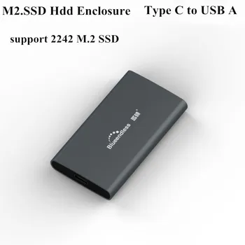 Portalble SSD Atveju HDD 2.5' Aliuminio 2242 M. 2 SSD Išorės Saugojimo HDD Talpyklos USB 3.0 Doko Stotis Caddy Lauke Diskoteka nešiojamas kompiuteris