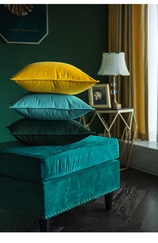 Prabanga Blue Classic Green Mados Geltona Juoda Aksomo Pagalvėlės Dangtis Pagalvę Padengti Užvalkalas Namų Dekoro Sofa Mesti Pagalvės