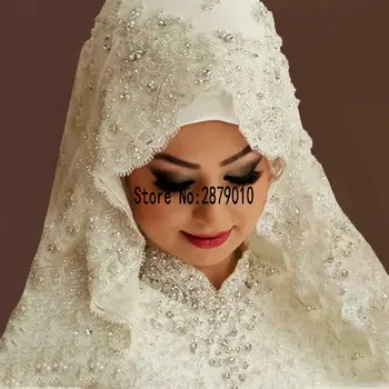 Prabanga Duobute Ilgai Vestuvių Vualiai Islamo Moterų Musulmonų Skarelė Hijabs Šalikas Šalikai