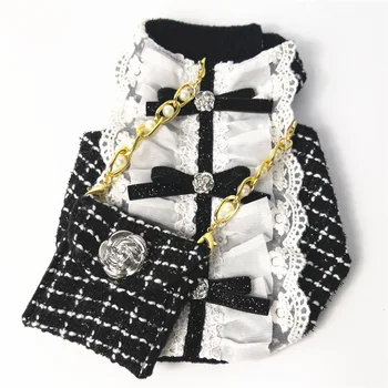Prabangus Mados Lady Stiliaus Čihuahua Vest Naminių Šunų Drabužius Mažų Šunų Augintiniai Drabužių prancūzų Buldogas Suknelė Pug Kostiumas XS-3XL
