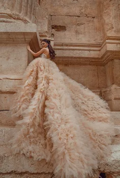 Prabangus Papildomų Reljefiniai Tiulio Prom Dresses Ilgai Traukinio Nuostabi Moteris, Vakaro Suknelės Arabų Dubajus Nuotaka Oficialią Šalies Chalatai Užsakymą