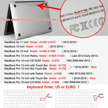Prancūzijos Prancūzija EURO Įvesti klaviatūra Padengti 2009 m. Viduryje-Vidurio MacBook Pro 13 15 colių 