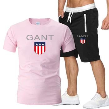Prekės vyriškos sportinės aprangos kostiumas trumparankoviai sporto sporto marškinius vyras veikia 2 dalių kostiumą futbolo, gimnastikos fitneso vyriški T-shirt + šo