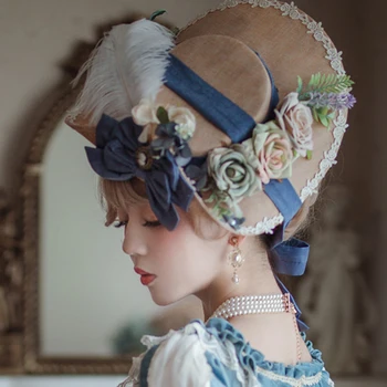 Princesė Elizabeth Variklio Dangčio Hat - Europos Istorinis Kostiumas Uzpost Lolita Arbatėlė Šukuosena