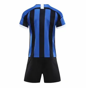 Pritaikoma Futbolo Uniformos Užsakymą futbolo rinkiniai Mėlyna Juoda dryžuota būti jersey šortai mėgėjų Komanda nustato