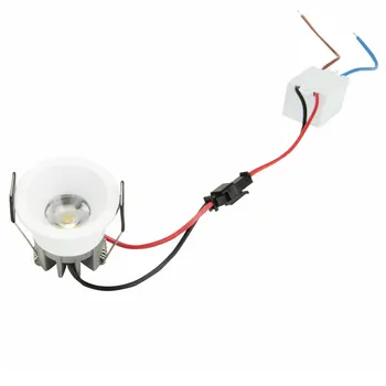 Pritemdomi Mini COB LED Šviestuvai 3W Ekranas Lubų Nišoje Kabineto Vietoje Lempos Didelės Galios + Vairuotojas 110V, 220V