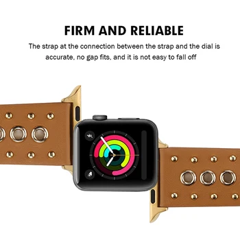 Punk Diržas Dirželis Apple kišeninių 3 2 38mm 42mm Odos apyrankė Iwatch Juosta series 5 4 40mm 44mm Watchband Priedai