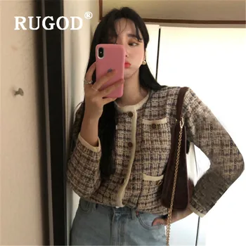 RUGOD korėjos New Style Prašmatnus Derliaus Single-breasted O-kaklo Megztinis Megztinis Žiemą Viršūnes Moterų Mados 2019