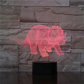 Raganosio Naktį Lempos Spalvinga Akrilo Lempa Šalies 3D Holograma Luminaria Spalva Keičiasi Stalo Lempa Vaikams Gimtadienio Dovana 1704