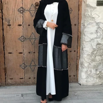 Ramadanas Eid Mubarakas Juoda Abaja Dubajus Turkija Chalatas Kimono Femme Musulmonų Suknelė, Hijab Islamas Drabužių Abayas Moterų Kaftan Niqab
