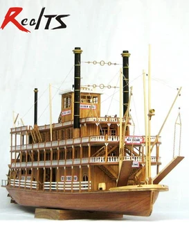 RealTS Masto medienos valtis 1/100 klasikinis medinis garų laivo 
