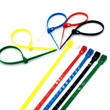 Releasable kabeliui viela, virve, diržu, juoda balta raudona geltona mėlyna žalia daugkartinio naudojimo 7.6*400mm plastiko nailono atrakinti kabeliui