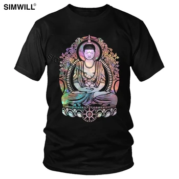 Retro Kosminės Bodhi Tees Vyrų Spausdinti Medvilnės Marškinėliai Įgulos Kaklo Trumpas Rankovėmis Buda T-Shirt Mados Vasaros Drabužių Meditacija