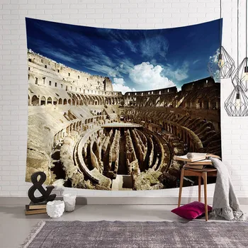 Retro Meno Gobelenas Venecijos Valtis Piramidės, Koliziejus Sienos Gobelenas Bendrabutyje Kambarį Apdaila 130 * 150Cm Poliesteris Iškylą Kilimėlis