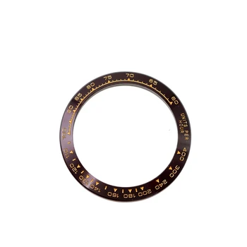Rolamy Pakeitimo Aukštos Kokybės Grynos Keramikos Ruda Su Aukso Raštų 38.6 mm Žiūrėti Bezel už Rolex DAYTONA 116500 - 116520