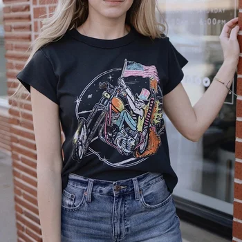 Rolling Rock Tee Moterims Vasaros Juoda Trumpas Rankovės O kaklo Atsitiktinis Marškinėliai 2020 Medvilnės Dviratininkas Grafinis Tees Boho Derliaus marškinėlius Viršūnės