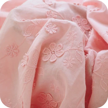 Rožinės spalvos medvilninio audinio, trimatis siuvinėjimas, nėriniai, medžiaga, lėlės, suknelė, sijonas, medžiaga, naujas produktas, pusę kainos.