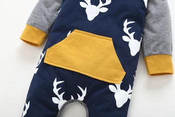 Rudenį 2020 Kūdikiams berniuko drabužių medvilnės naujagimį berniuką drabužius ilgomis rankovėmis Elnių galvos kūdikių naujagimių jumpsuit komplektai