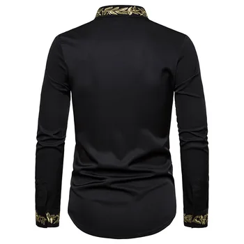 Rudenį 2020 Naujas Vyrų Mados Išsiuvinėti Marškiniai Modelis Išsiuvinėti ilgomis Rankovėmis Marškinėliai NY5300