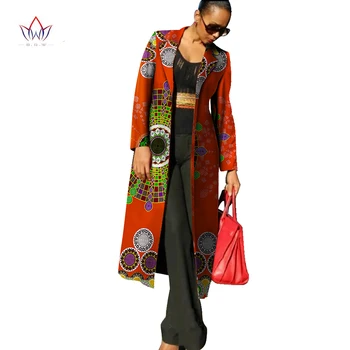 Rudenį Ankara Mados Nauja Afrikos Suknelės Moterims Dashiki Spausdinti Moterų Tranšėjos Paltai Afrikos heidi bazin Riche Medžiagos 6XL WY113