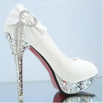 Rudenį ir žiemą, nauji elegantiški moteriški bateliai, vestuviniai bateliai aukštos obcasie batų cirkonio lankas stiletto vieną batai 7cm/10cm/11cm