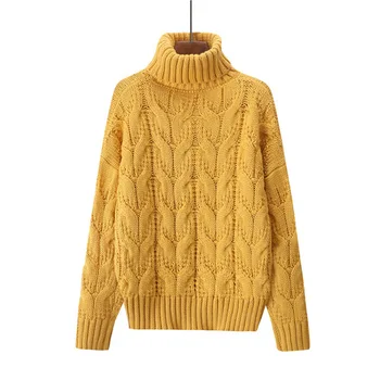 Rudenį sweters moterų invierno 2018 naujas mados atsitiktinis ilgomis rankovėmis, šiltas minkštas storas megztinis