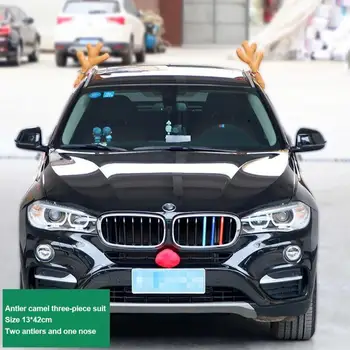 Rudolph Automobilių Kostiumas Kalėdų Elnių Ragų, ir Raudonos Nosies Sunkvežimių VISUREIGIS Dekoras